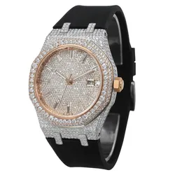 Exclusive Moissanite Watch Iced out with Round Brilliant
