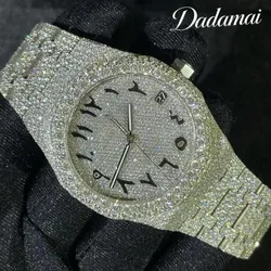 Moissanite Mechanical Watch with 4omm Stainless Steel Band
