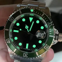 Men's Mechanical Watch 904L Stainless Steel Luminous Green