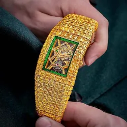 Moissanite Diamond Rainbow Color Premium Watch Stylish Fine